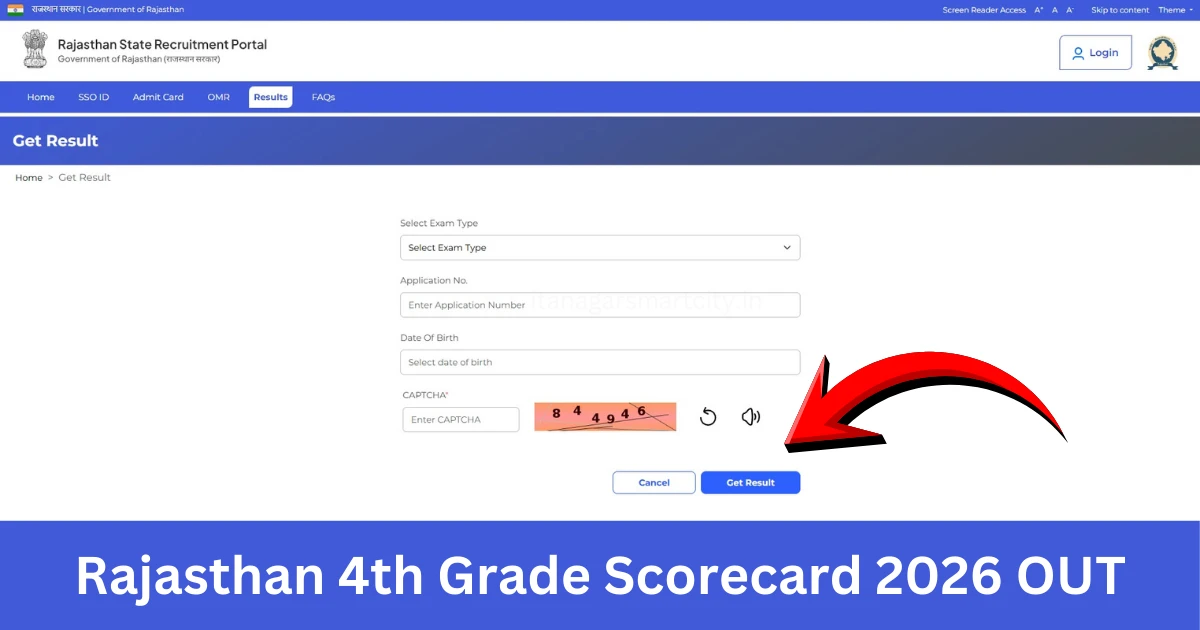 Rajasthan 4th Grade Scorecard 2026 OUT