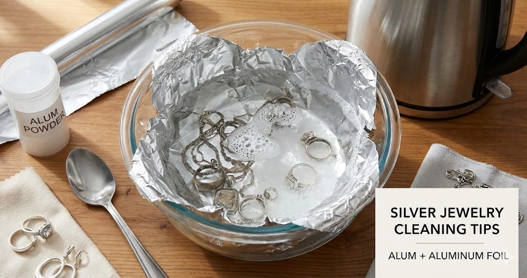 Silver Jewelry Cleaning Tips Using Alum and Aluminum Foil